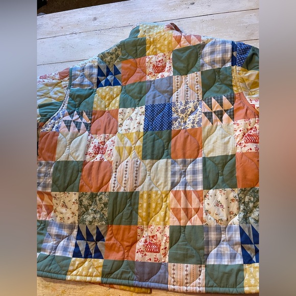 Teddy Fresh Quilted Patchwork Coat Rare Kitten Print Floral Vintage Quilt XL - Picture 2 of 4